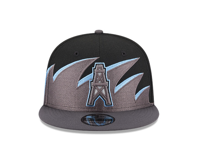 Houston Oilers NFL New Era Tidal Wave 9FIFTY Snapback Hat - Black/Graphite