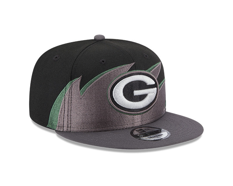 Green Bay Packers NFL New Era Tidal Wave 9FIFTY Snapback Hat - Black/Graphite