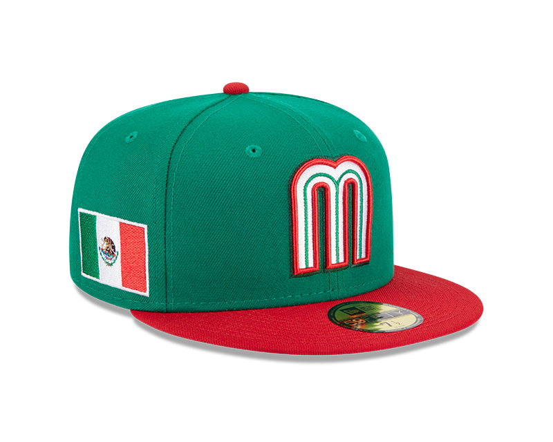 MEXICO Baseball New Era 2023 World Baseball Classic 59FIFTY Fitted Hat - Green/Red