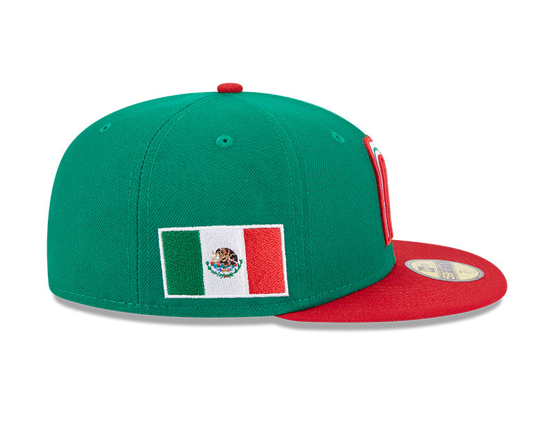 MEXICO Baseball New Era 2023 World Baseball Classic 59FIFTY Fitted Hat - Green/Red