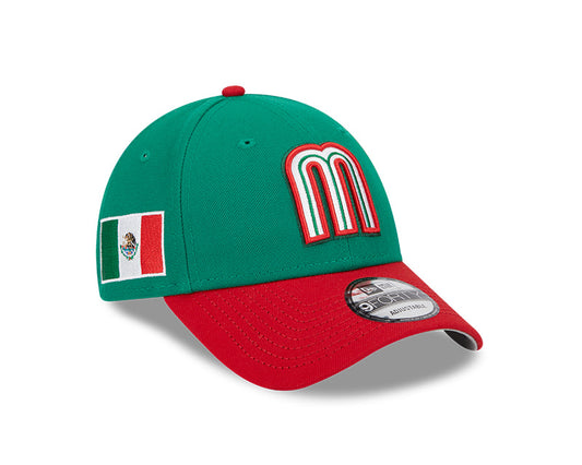 MEXICO Baseball New Era 2023 World Baseball Classic 9Forty Curved Adjustable Hat - Green/Red