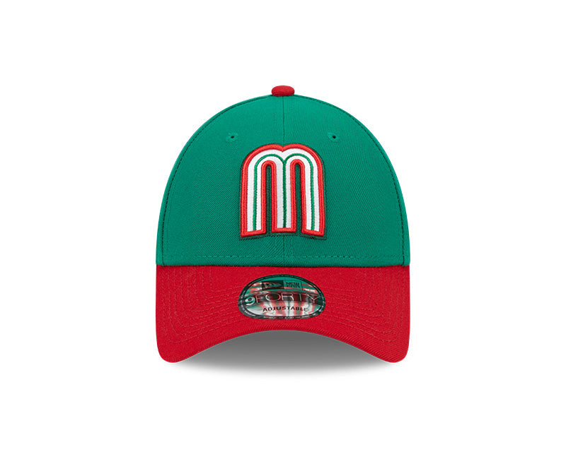 MEXICO Baseball New Era 2023 World Baseball Classic 9Forty Curved Adjustable Hat - Green/Red