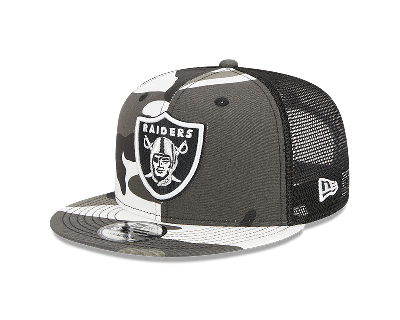 Las Vegas Raiders New Era URBAN CAMO Mesh Trucker 9FIFTY Snapback Hat - Camo