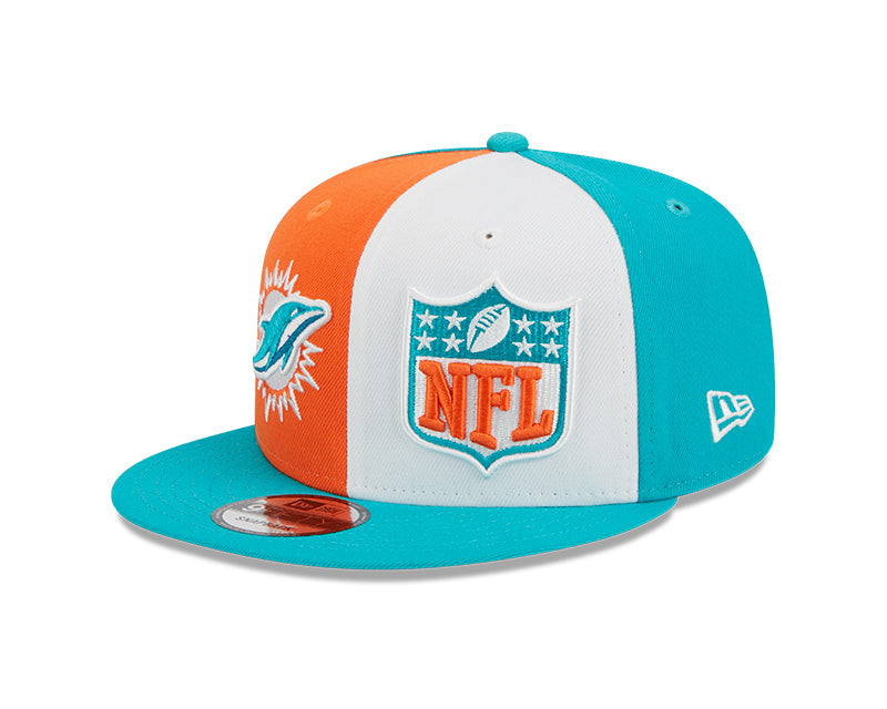 Miami Dolphins New Era 2023 NFL Sideline 9FIFTY Snapback Hat - Orange/Aqua