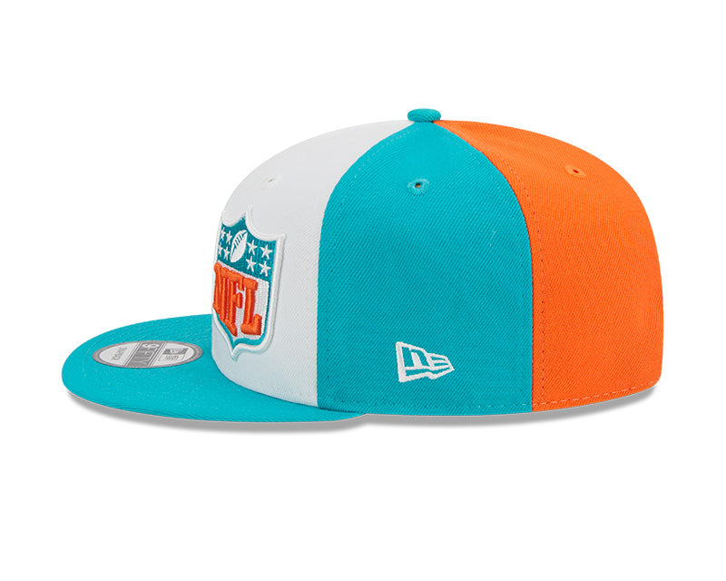 Miami Dolphins New Era 2023 NFL Sideline 9FIFTY Snapback Hat - Orange/Aqua