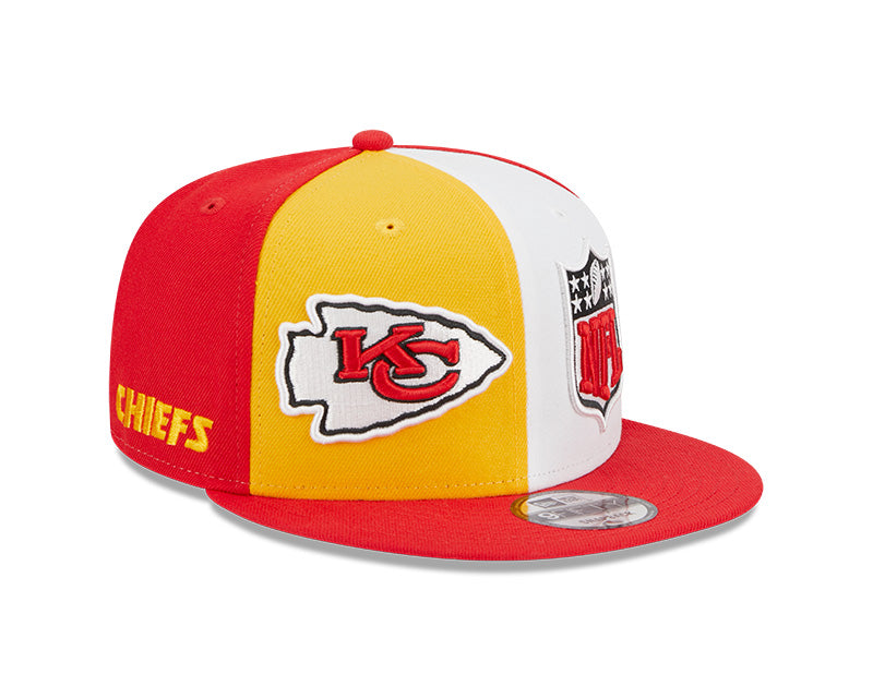 Kansas City Chiefs New Era 2023 NFL Sideline 9FIFTY Snapback Hat - Yellow/Red