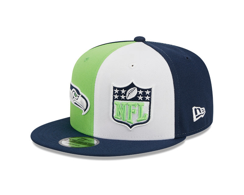 Seattle Seahawks New Era 2023 NFL Sideline 9FIFTY Snapback Hat - Lime/Navy