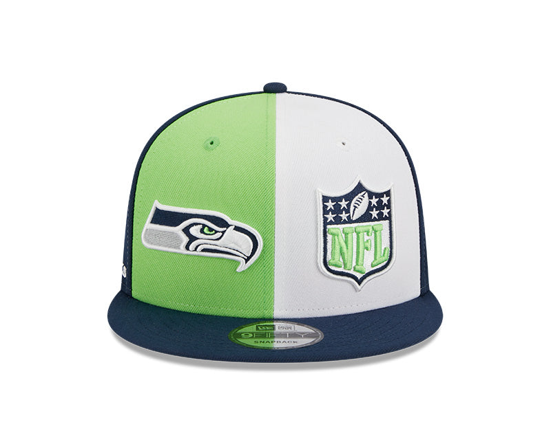 Seattle Seahawks New Era 2023 NFL Sideline 9FIFTY Snapback Hat - Lime/Navy
