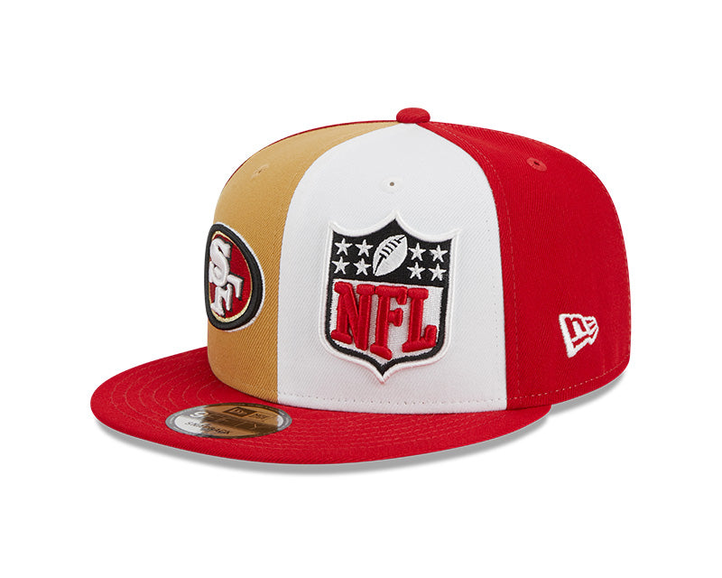 San Francisco 49ers New Era 2023 NFL Sideline 9FIFTY Snapback Hat - Gold/Scarlet