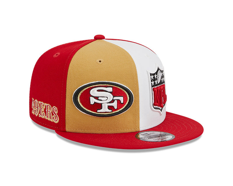 San Francisco 49ers New Era 2023 NFL Sideline 9FIFTY Snapback Hat - Gold/Scarlet