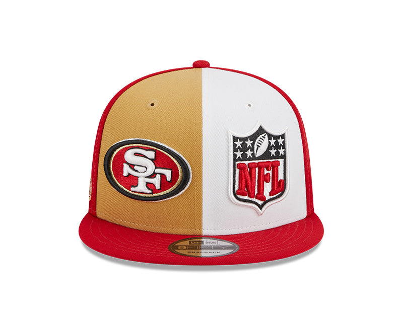 San Francisco 49ers New Era 2023 NFL Sideline 9FIFTY Snapback Hat - Gold/Scarlet