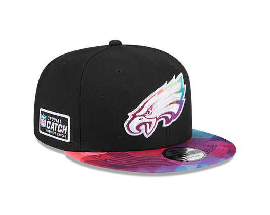 Philadelphia Eagles New Era 2023 NFL Crucial Catch 9Fifty Snapback Hat - Black/Pink