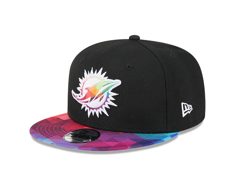 Miami Dolphins New Era 2023 NFL Crucial Catch 9Fifty Snapback Hat - Black/Pink