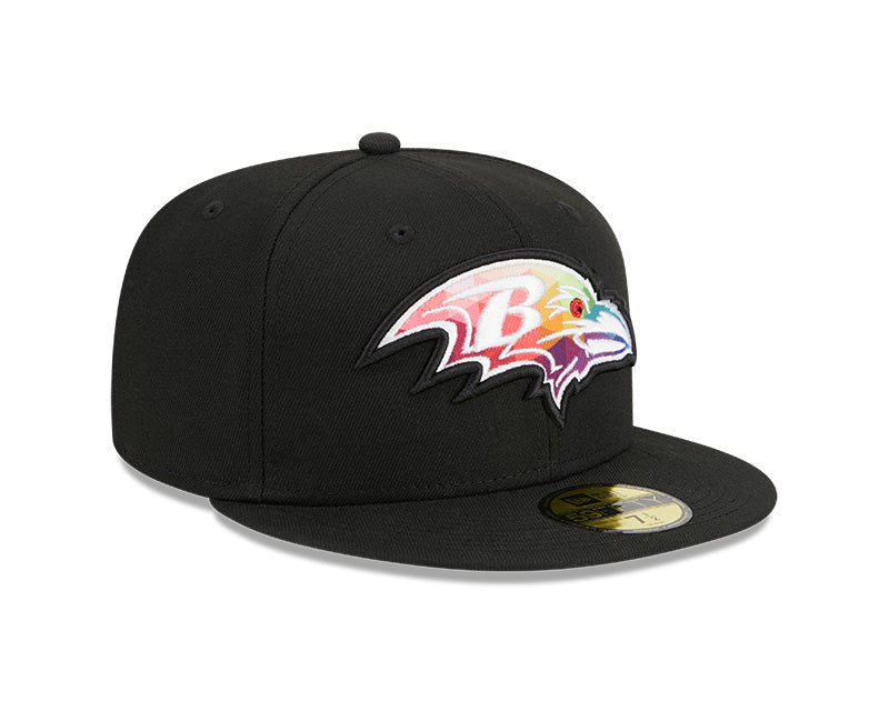 Baltimore Ravens New Era 2023 NFL Crucial Catch 59FIFTY Fitted Hat - Black/Pink