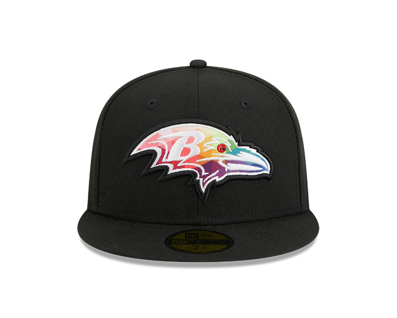 Baltimore Ravens New Era 2023 NFL Crucial Catch 59FIFTY Fitted Hat - Black/Pink