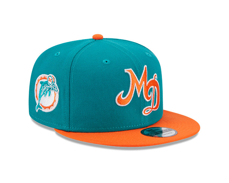 Miami Dolphins New Era CITY ORIGINALS 9Fifty Snapback Hat - Aqua/Orange