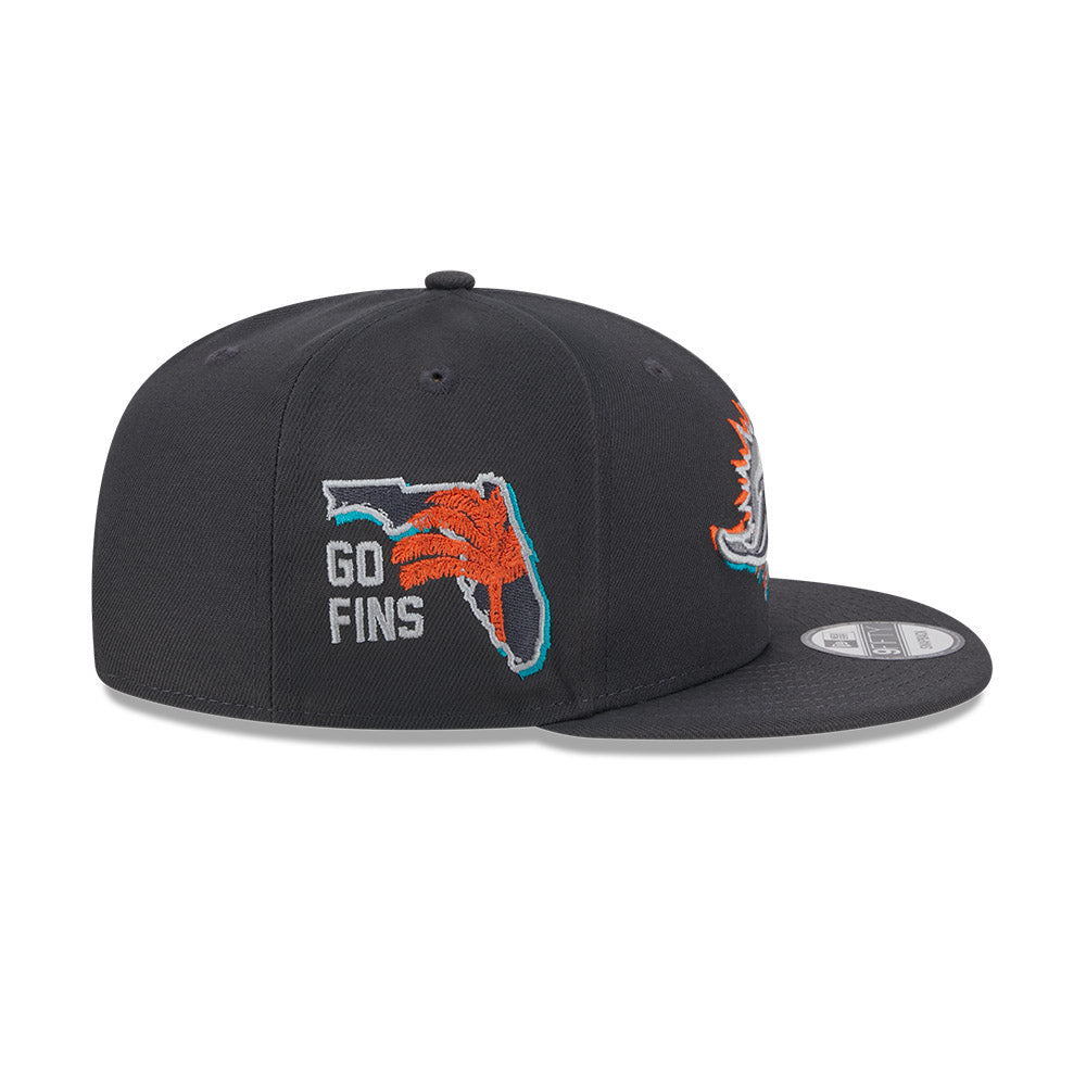 Miami Dolphins New Era 2024 NFL Draft 9FIFTY Snapback Hat - Graphite