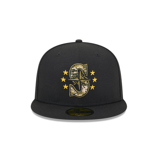 Seattle Mariners New Era 2024 Armed Forces Day On-Field 59FIFTY Fitted Hat - Black