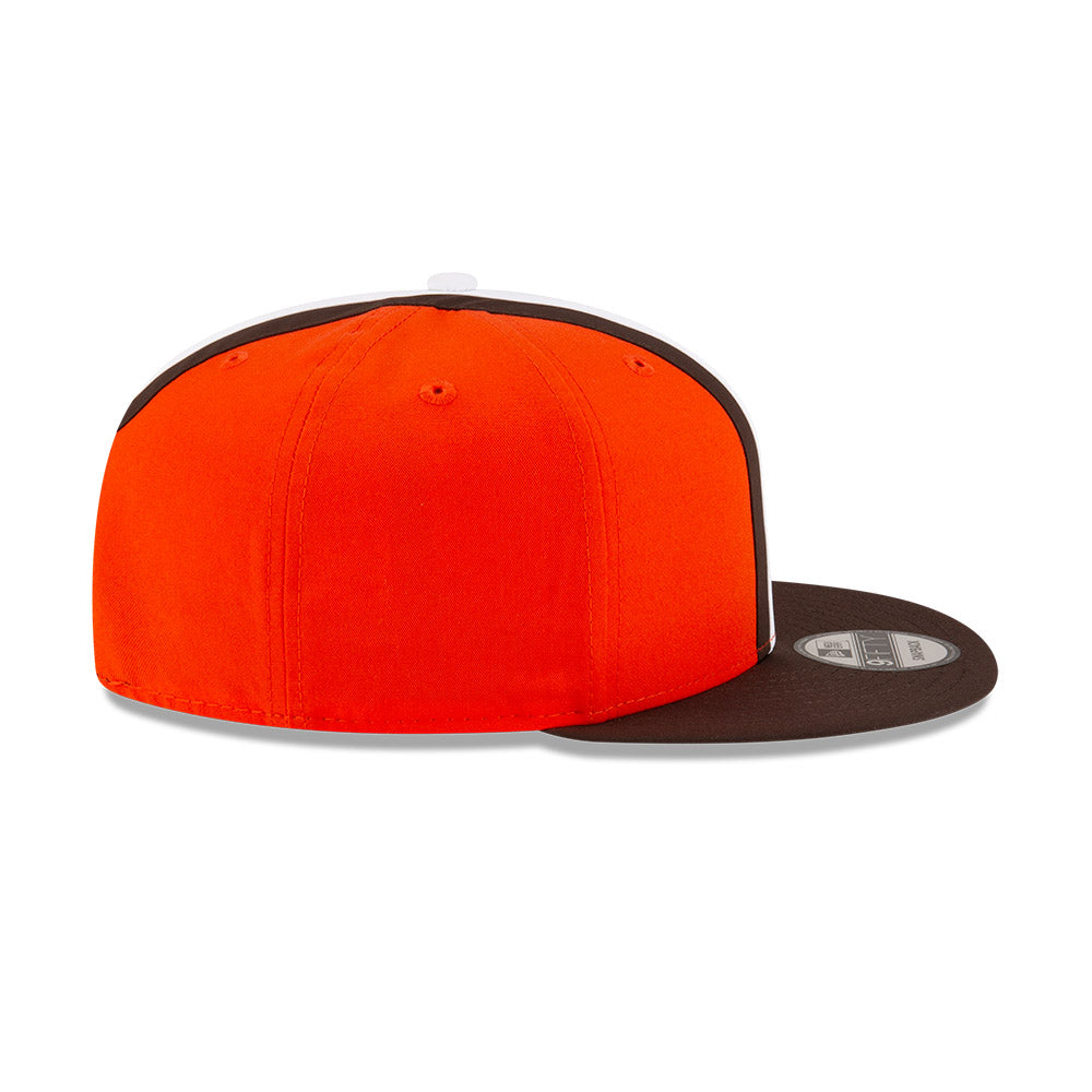 Cleveland Browns New Era HELMET 9Fifty Snapback Hat - Orange/Brown