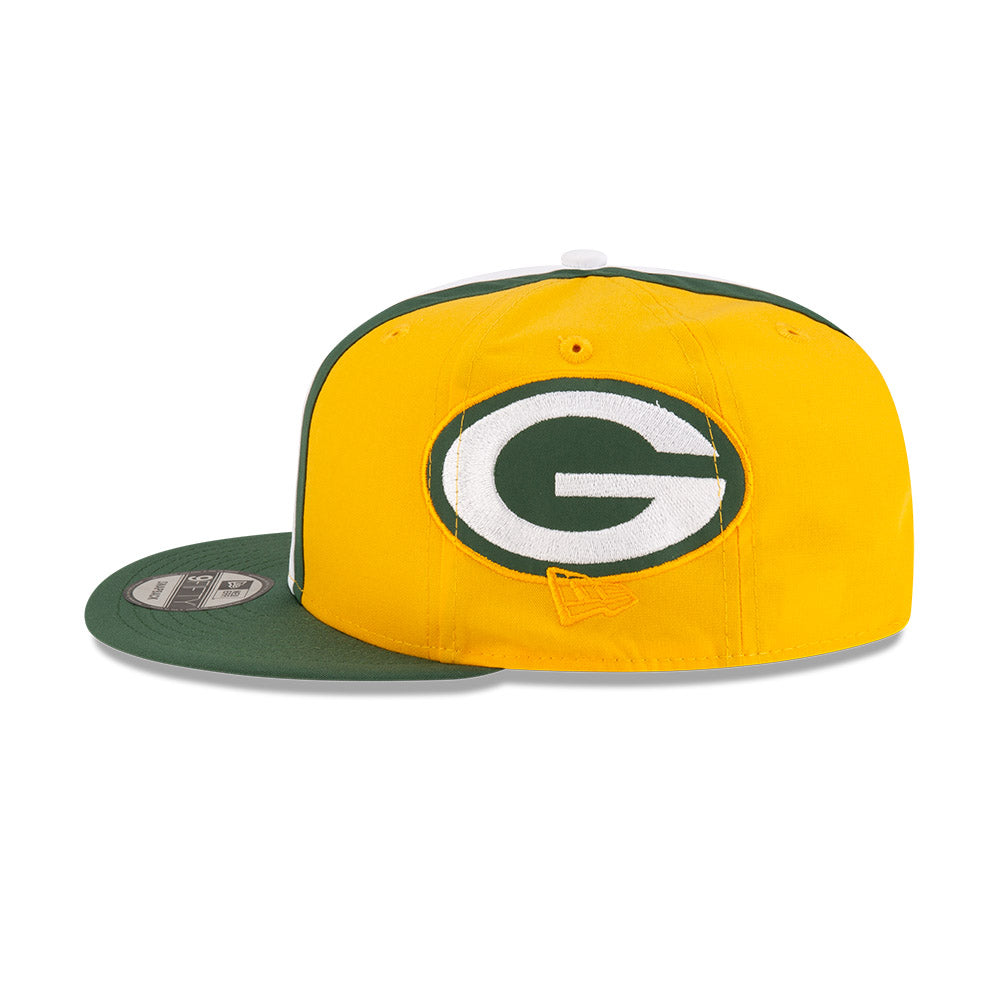 Green Bay Packers New Era HELMET 9Fifty Snapback Hat - Yellow/Green