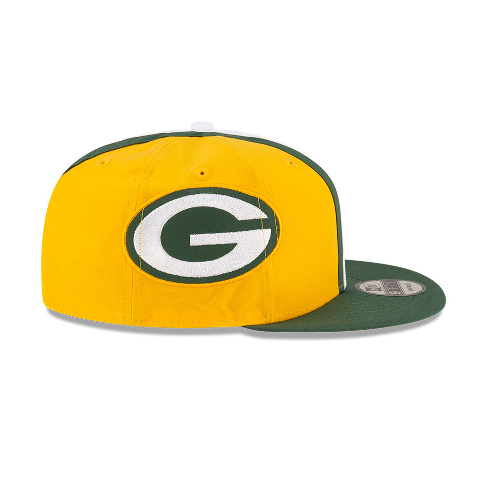 Green Bay Packers New Era HELMET 9Fifty Snapback Hat - Yellow/Green