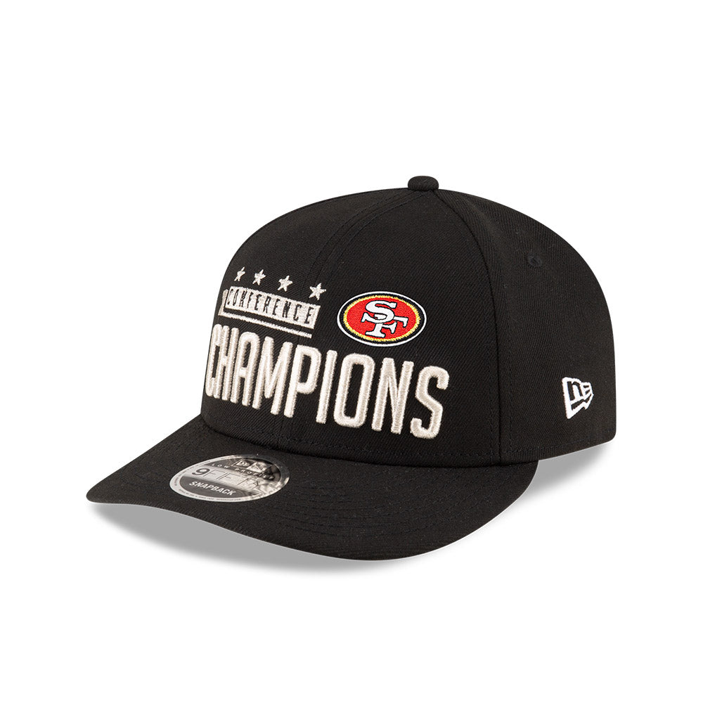 San Francisco 49ers New Era 2023 NFC Champions Locker Room Low Profile 9FIFTY Snapback Hat - Black