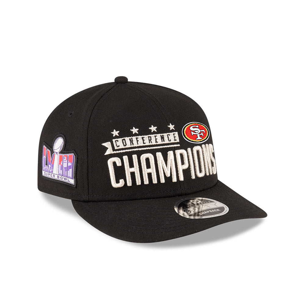 San Francisco 49ers New Era 2023 NFC Champions Locker Room Low Profile 9FIFTY Snapback Hat - Black