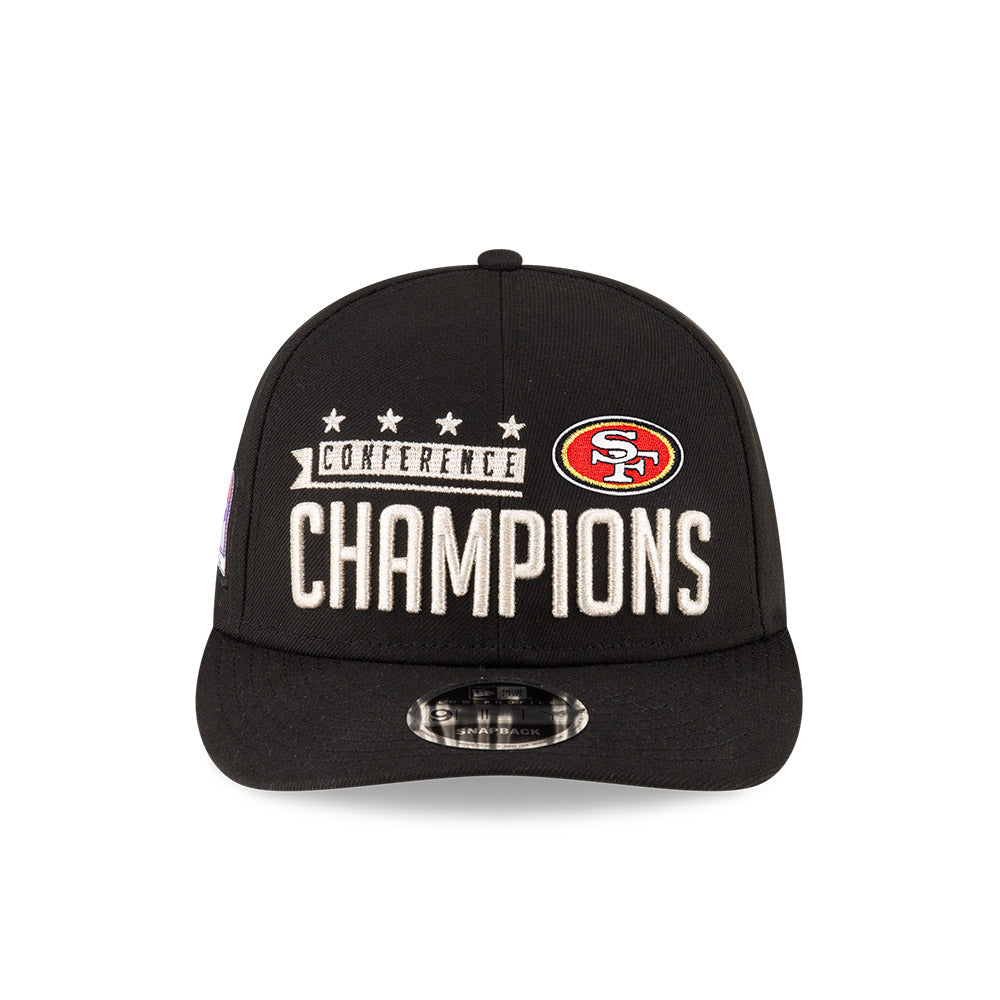 San Francisco 49ers New Era 2023 NFC Champions Locker Room Low Profile 9FIFTY Snapback Hat - Black