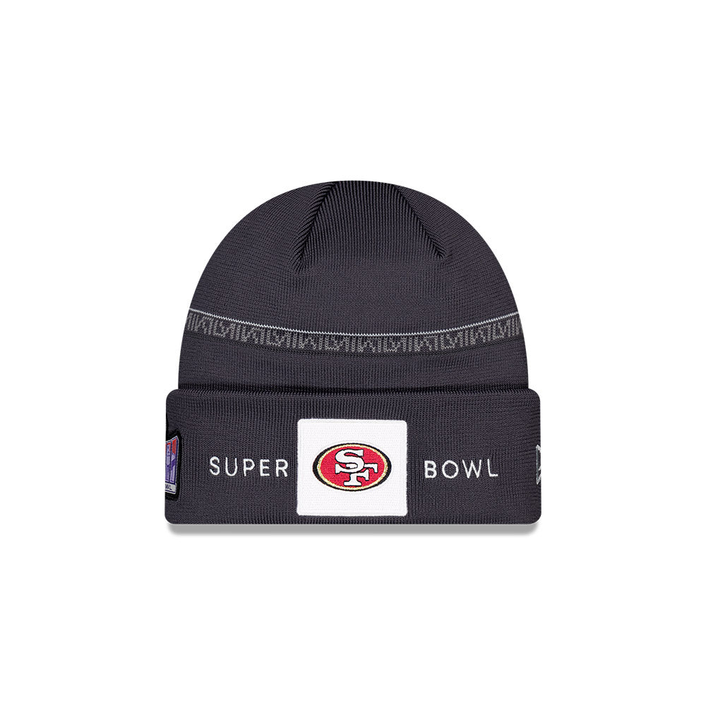 San Francisco 49ers New Era Super Bowl LVIII Opening Night Cuffed Knit Hat - Graphite