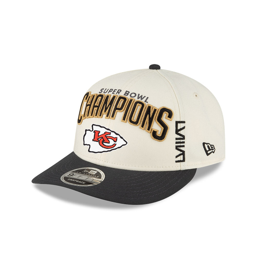 Kansas City Chiefs New Era Super Bowl LVIII (58) Champions Locker Room Low Profile 9FIFTY Snapback Adjustable Hat - Chrome/Black