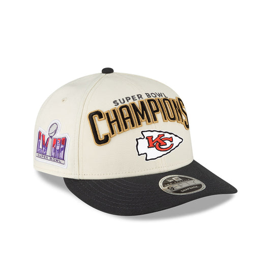 Kansas City Chiefs New Era Super Bowl LVIII (58) Champions Locker Room Low Profile 9FIFTY Snapback Adjustable Hat - Chrome/Black