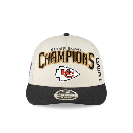 Kansas City Chiefs New Era Super Bowl LVIII (58) Champions Locker Room Low Profile 9FIFTY Snapback Adjustable Hat - Chrome/Black