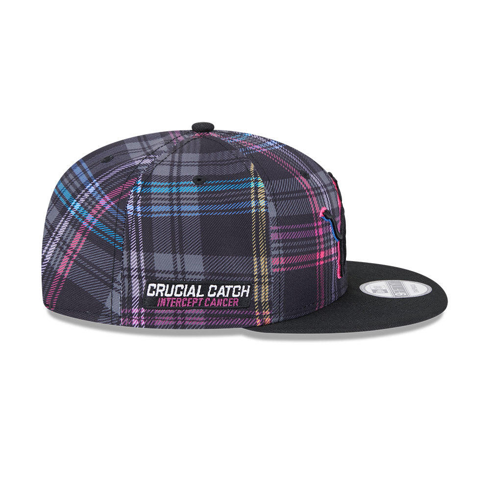 Detroit Lions New Era 2024 NFL Crucial Catch Plaid 9Fifty Snapback Hat - Black/Pink