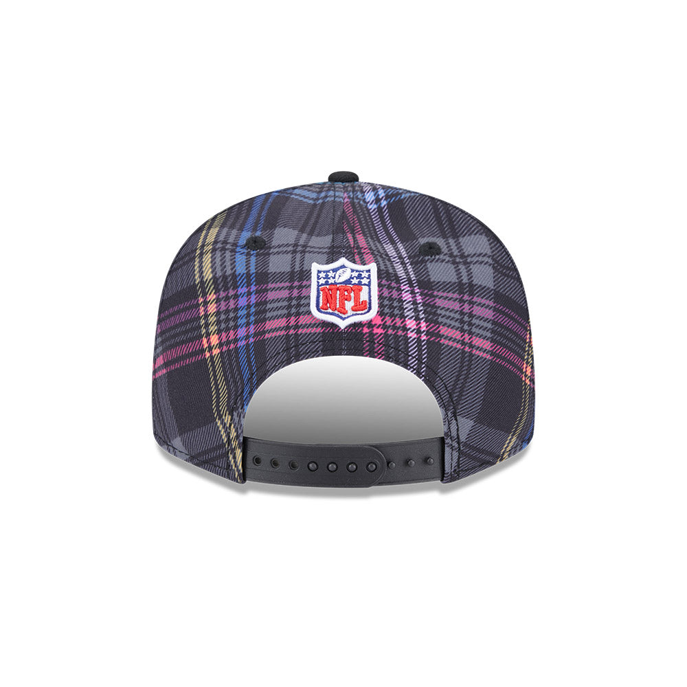 Kansas City Chiefs New Era 2024 NFL Crucial Catch Plaid 9Fifty Snapback Hat - Black/Pink