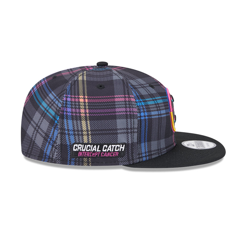 Pittsburgh Steelers New Era 2024 NFL Crucial Catch Plaid 9Fifty Snapback Hat - Black/Pink