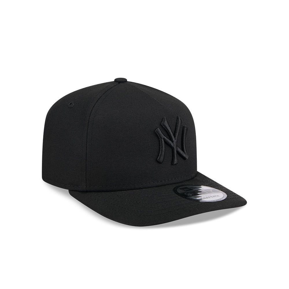 New York Yankeess New Era A-FRAME 9Fifty Snapback MLB Hat - Black on Black
