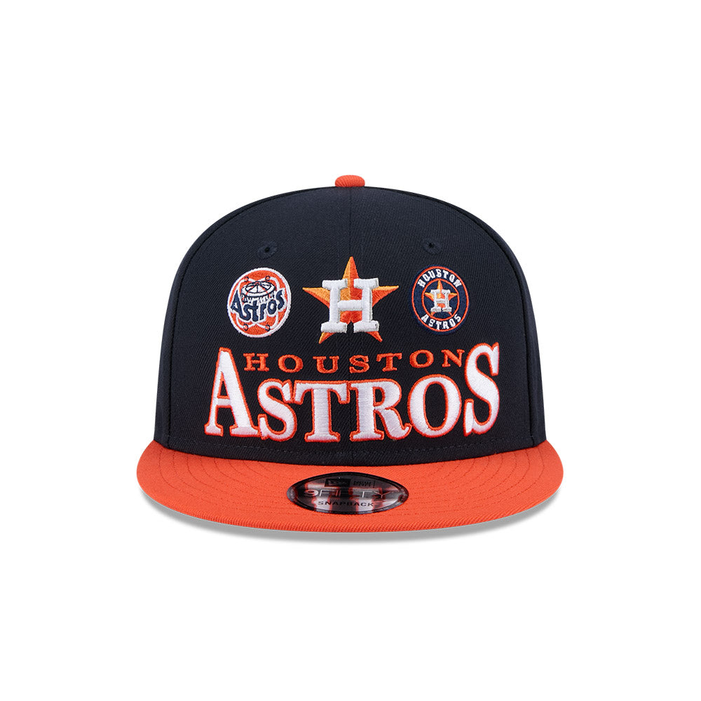 Houston Astros New Era ARCHIVE 9Fifty Snapback Hat - Navy/Orange