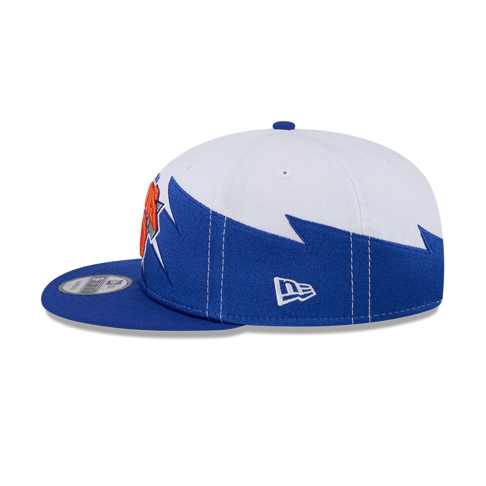 New York Knicks New Era JAGGED 9Fifty Snapback Hat = Royal/Orange