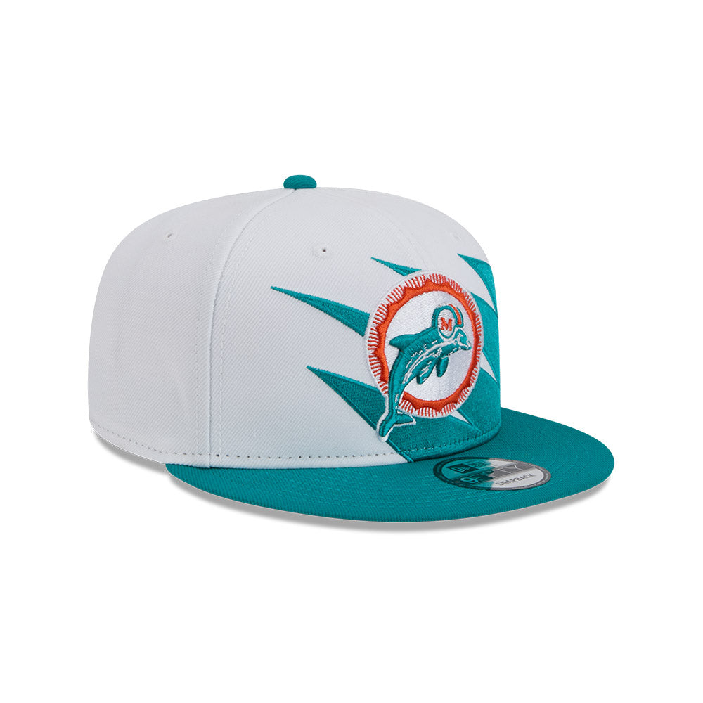 Miami Dolphins New Era JAGGED 9Fifty Snapback Hat = Aqua/Orange