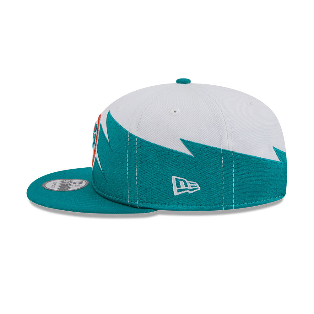 Miami Dolphins New Era JAGGED 9Fifty Snapback Hat = Aqua/Orange