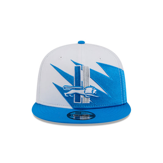 Detroit Lions New Era JAGGED 9Fifty Snapback Hat = Honolulu Blue/Silver