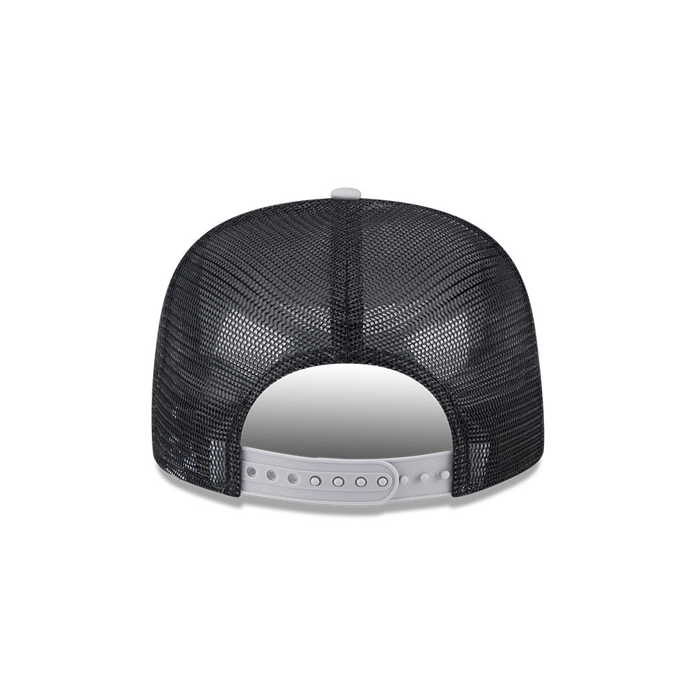 Chicago White Sox New Era RETRO SCRIPT 9Fifty A-Frame Mesh Trucker Snapback Hat - Black/Gray