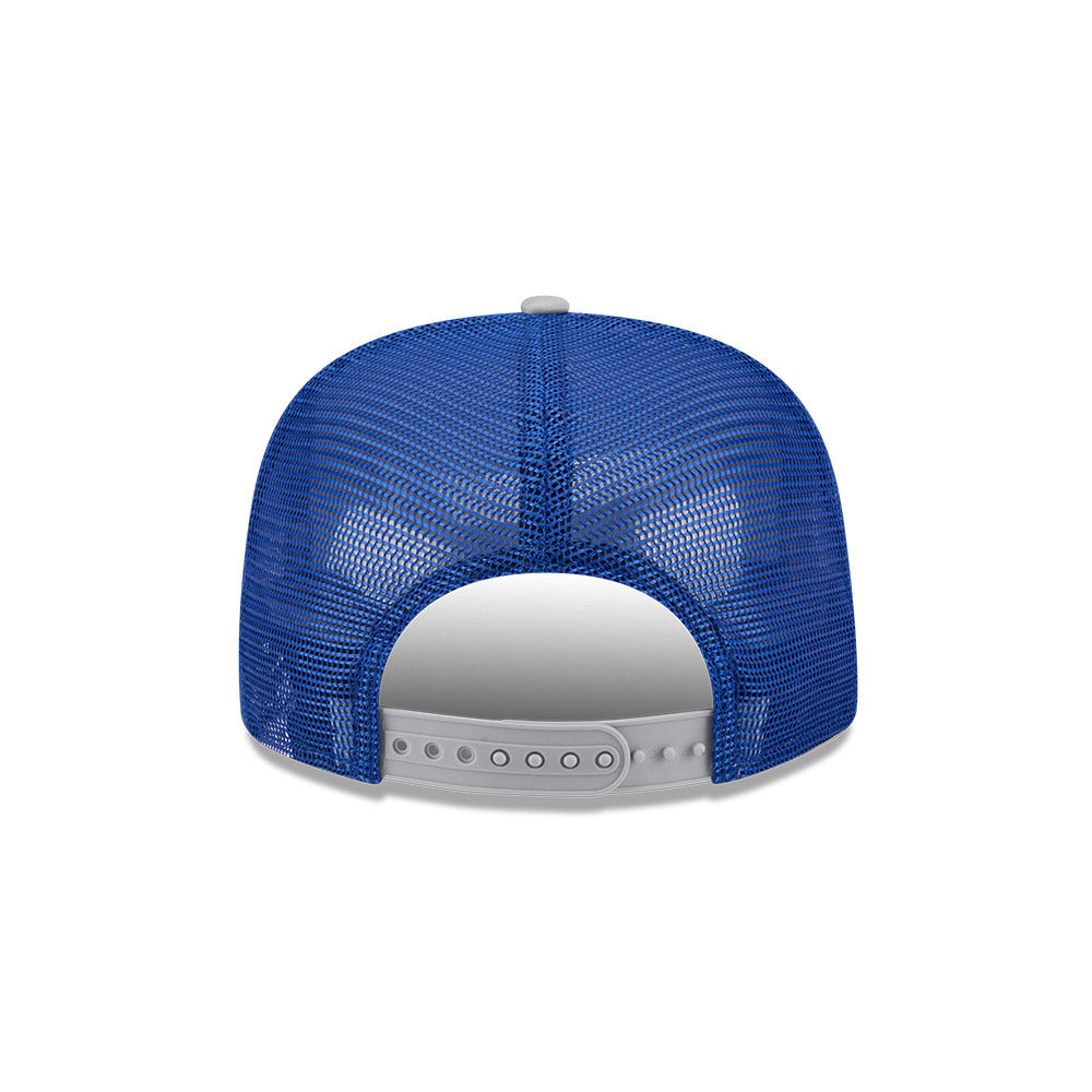 Toronto Blue Jays New Era RETRO SCRIPT 9Fifty A-Frame Mesh Trucker Snapback Hat - Blue/Gray
