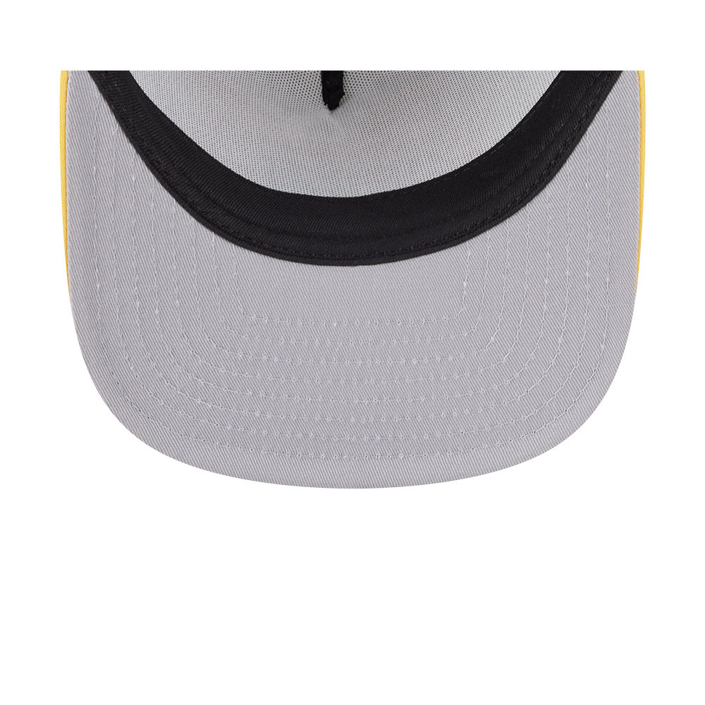 Pittsburgh Pirates New Era RETRO SCRIPT 9Fifty A-Frame Mesh Trucker Snapback Hat - Black/Yellow