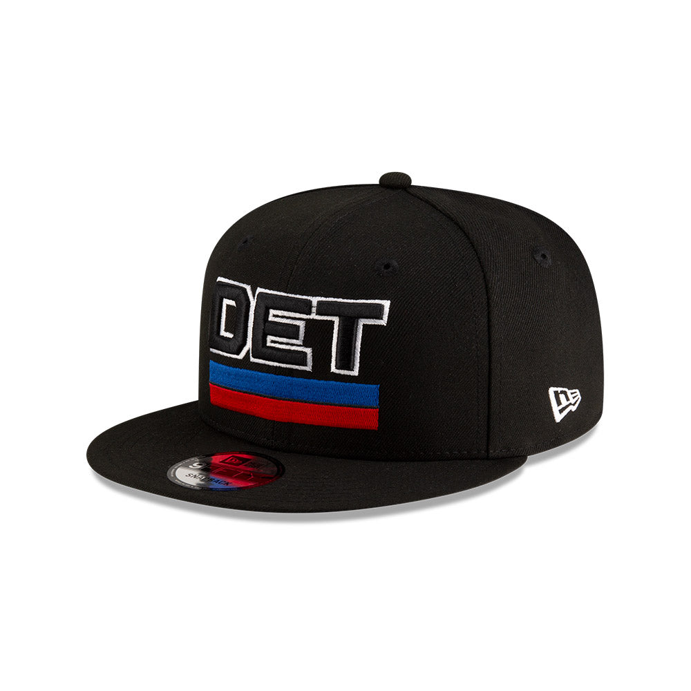 Detroit Pistons New Era Jersey Hook Statement Edition 9FIFTY Snapback Hat - Black