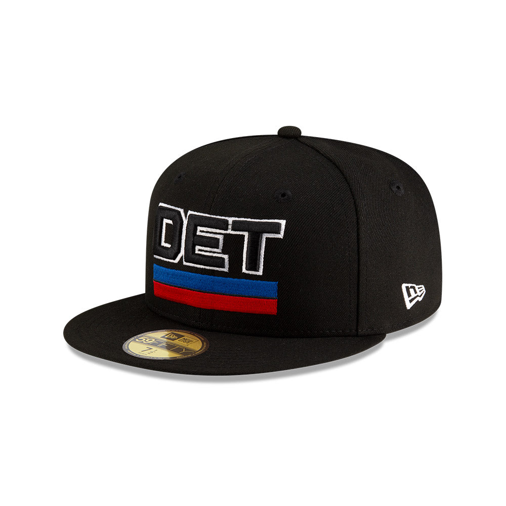 Detroit Pistons New Era Jersey Hook Statement Edition 59Fifty Fitted Hat - Black