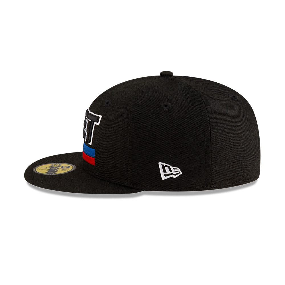 Detroit Pistons New Era Jersey Hook Statement Edition 59Fifty Fitted Hat - Black