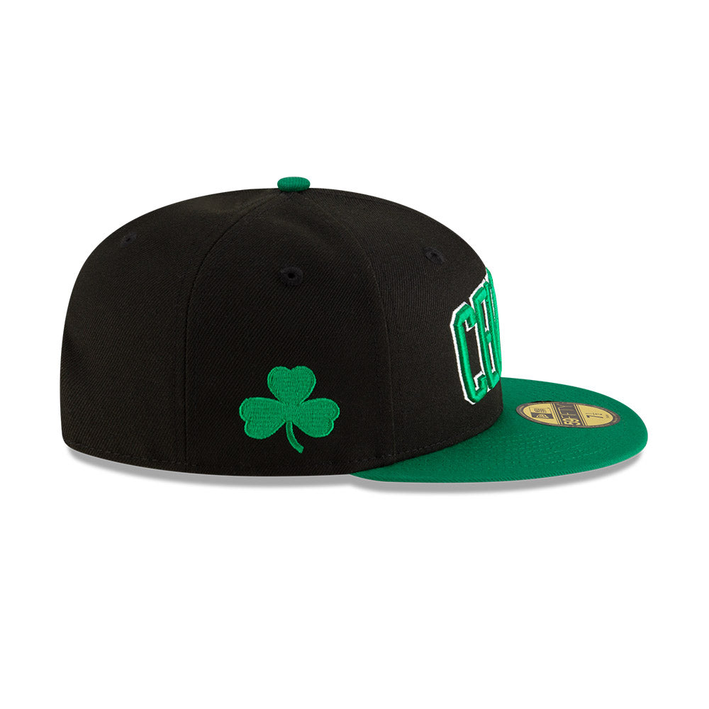Boston Celtics New Era Jersey Hook Statement Edition 59Fifty Fitted Hat - Black/Green