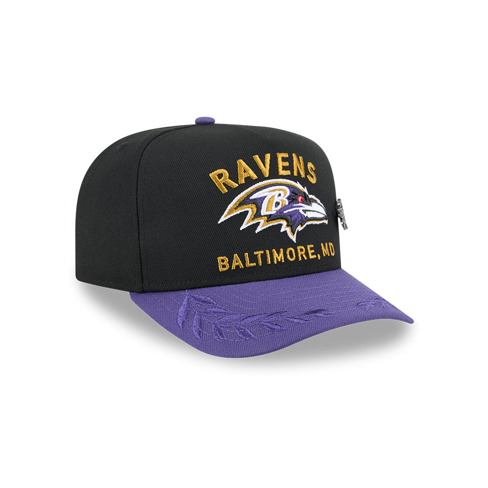 Baltimore Ravens New Era 2025 NFL Draft On Stage A-Frame 59FIFTY Fitted Hat - Black/Purple