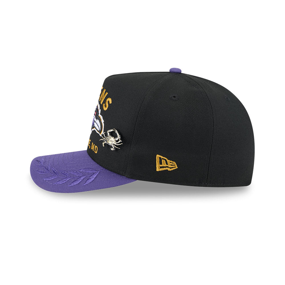Baltimore Ravens New Era 2025 NFL Draft On Stage A-Frame 59FIFTY Fitted Hat - Black/Purple